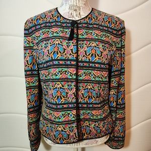 Maggy London Silk Multicolored Jacket Size 12